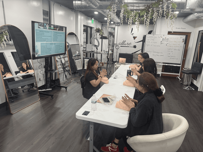 Students practicing client consultation skills