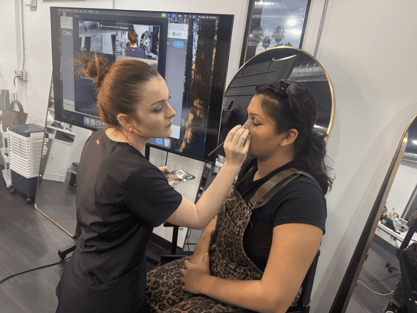 Modern spa equipment and professional skincare products